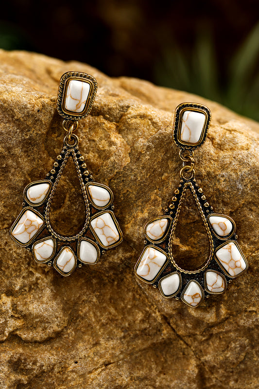 White Stone Earrings