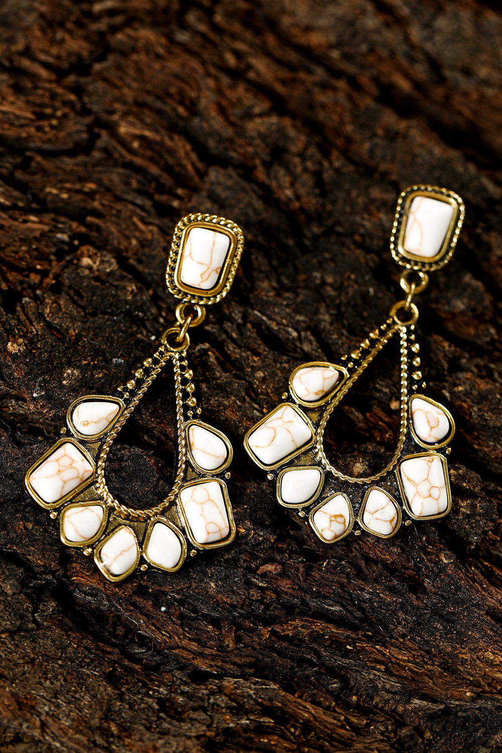 White Stone Earrings