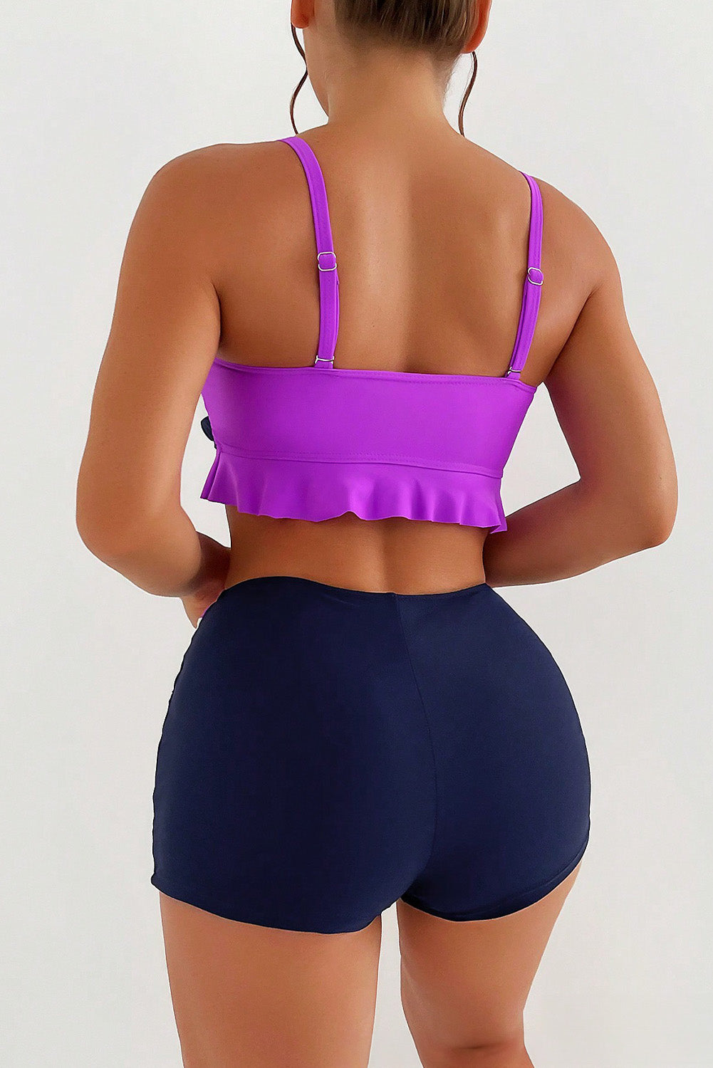 Purple Colorblock Bikini