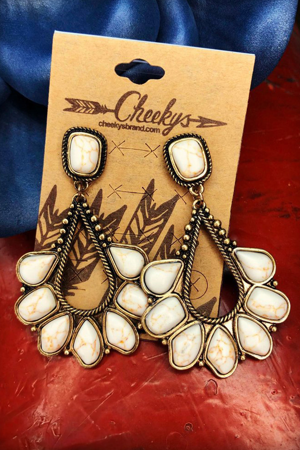 White Stone Earrings