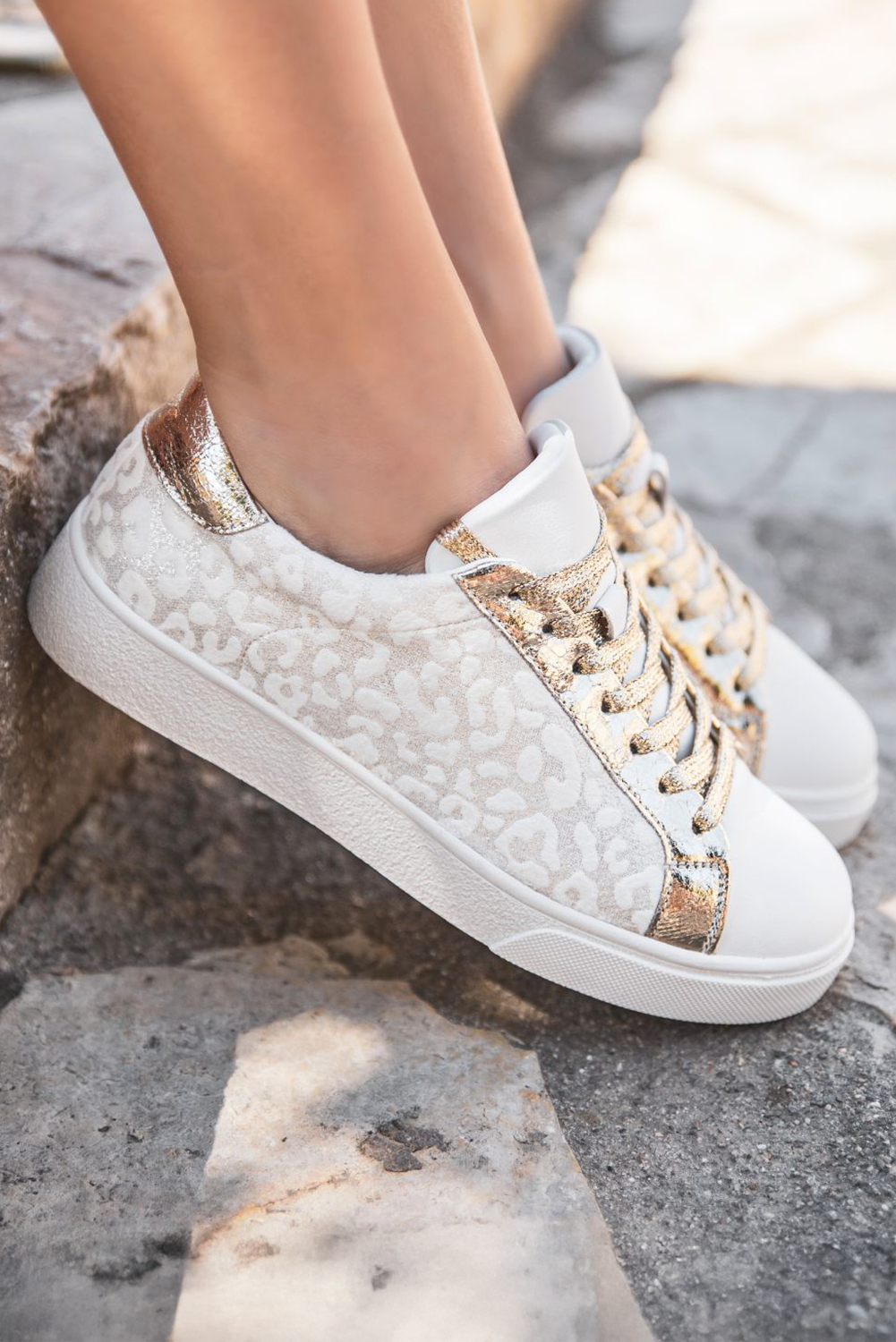 White Leopard Sneakers