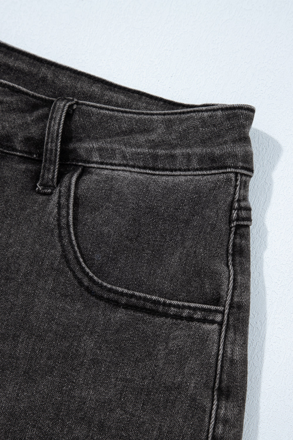 Carbon Grey Denim Shorts