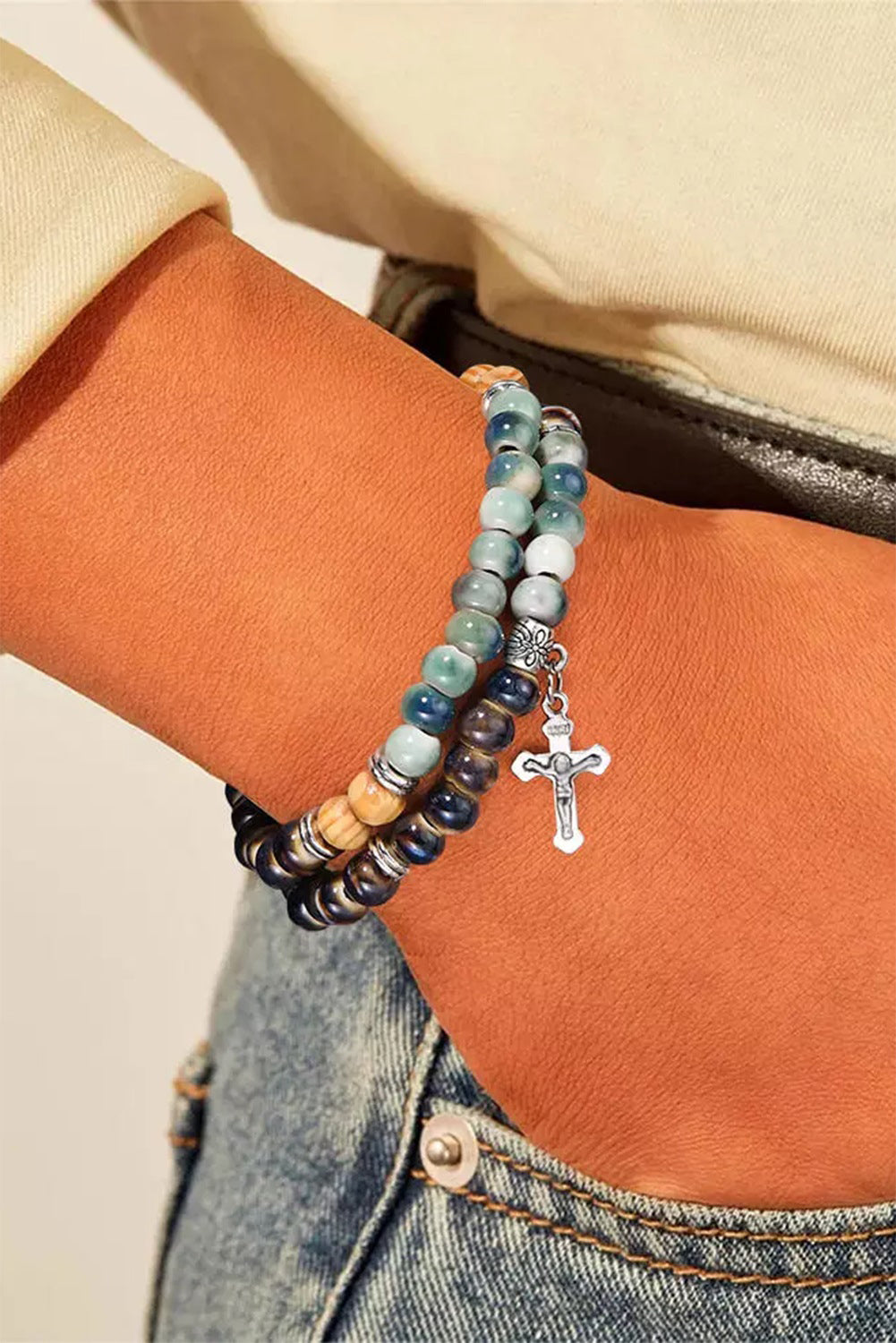 Cross Beaded Bracelet