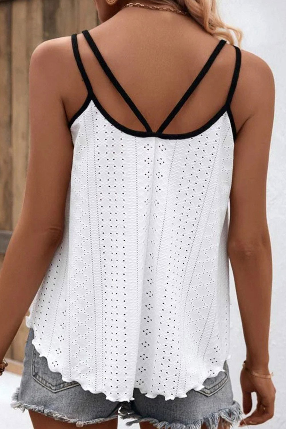 Two Tone Eyelet Tank