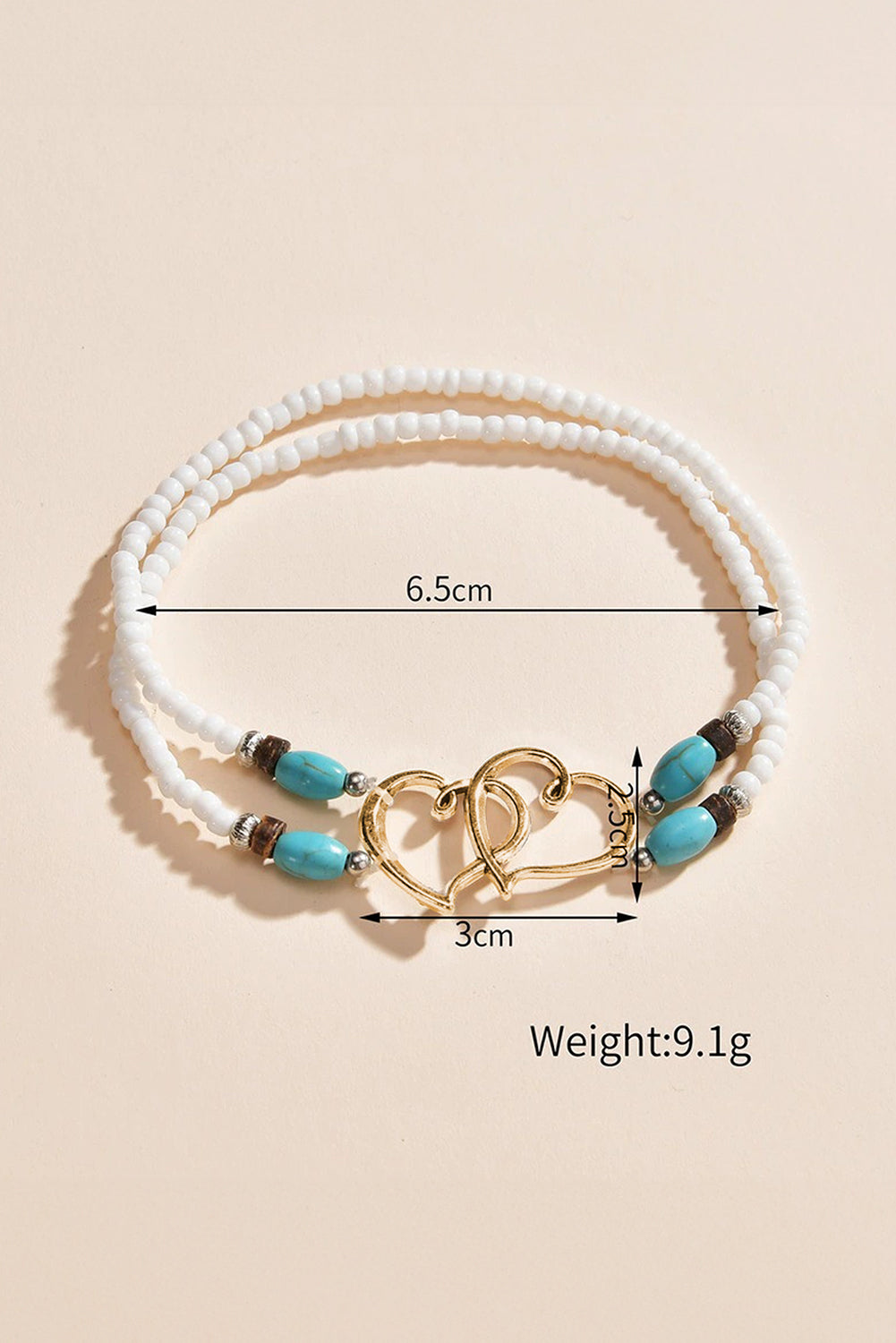 Double Heart Anklet