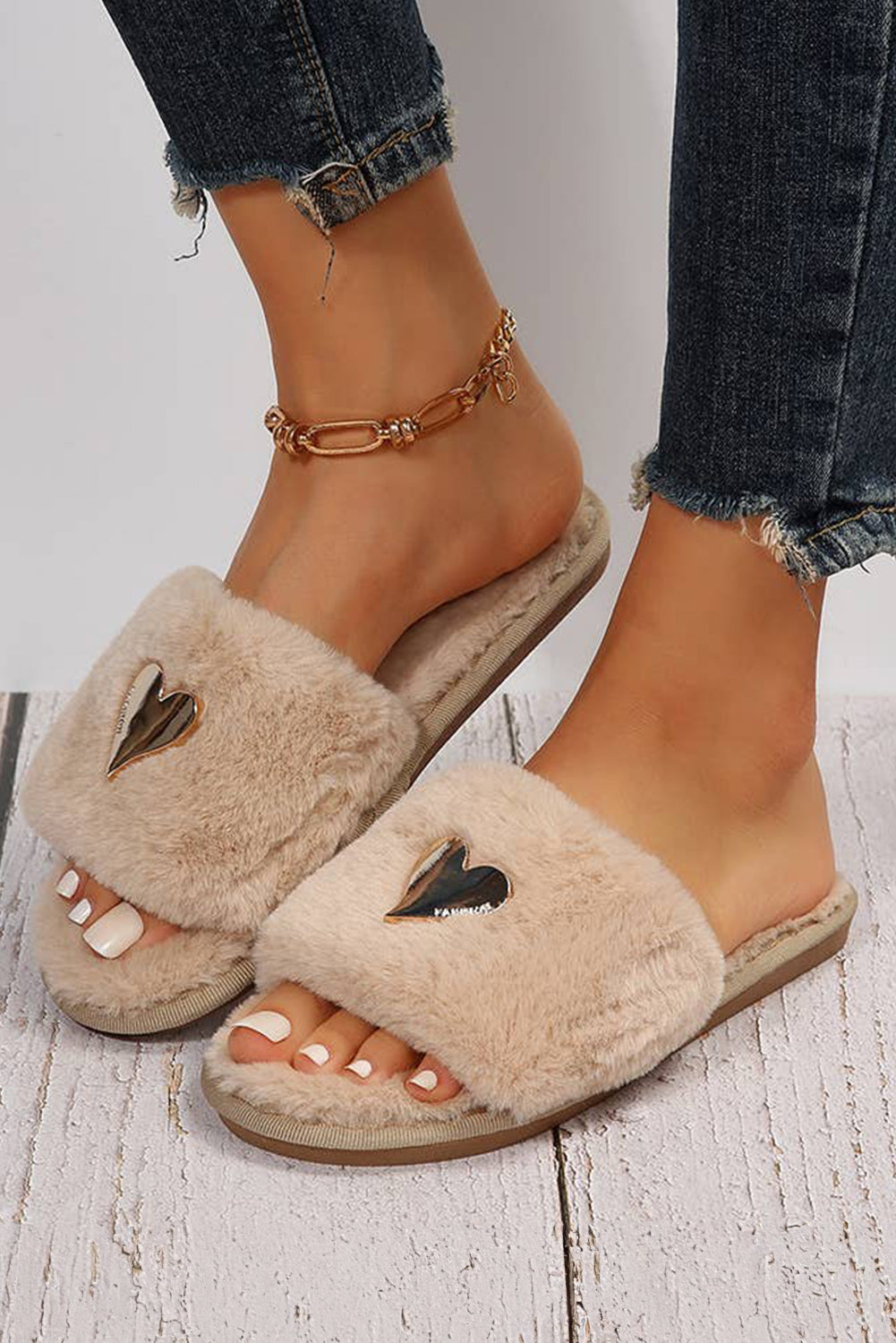 Golden Heart Slippers