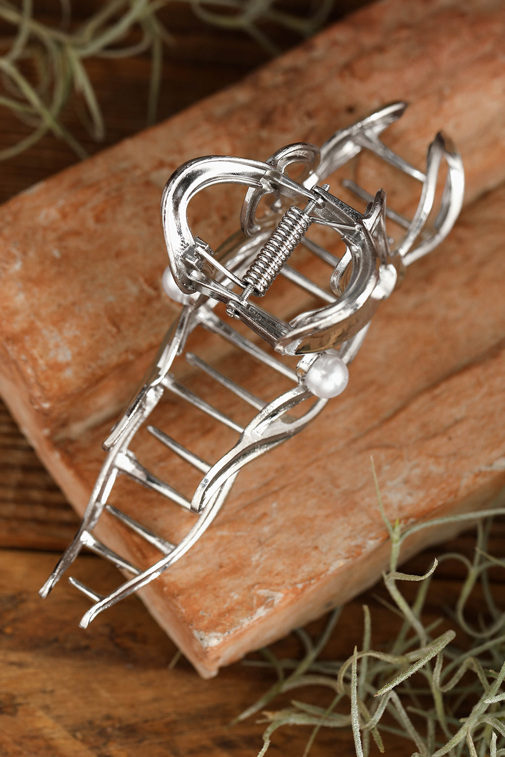 Silver Bow Hair Clip