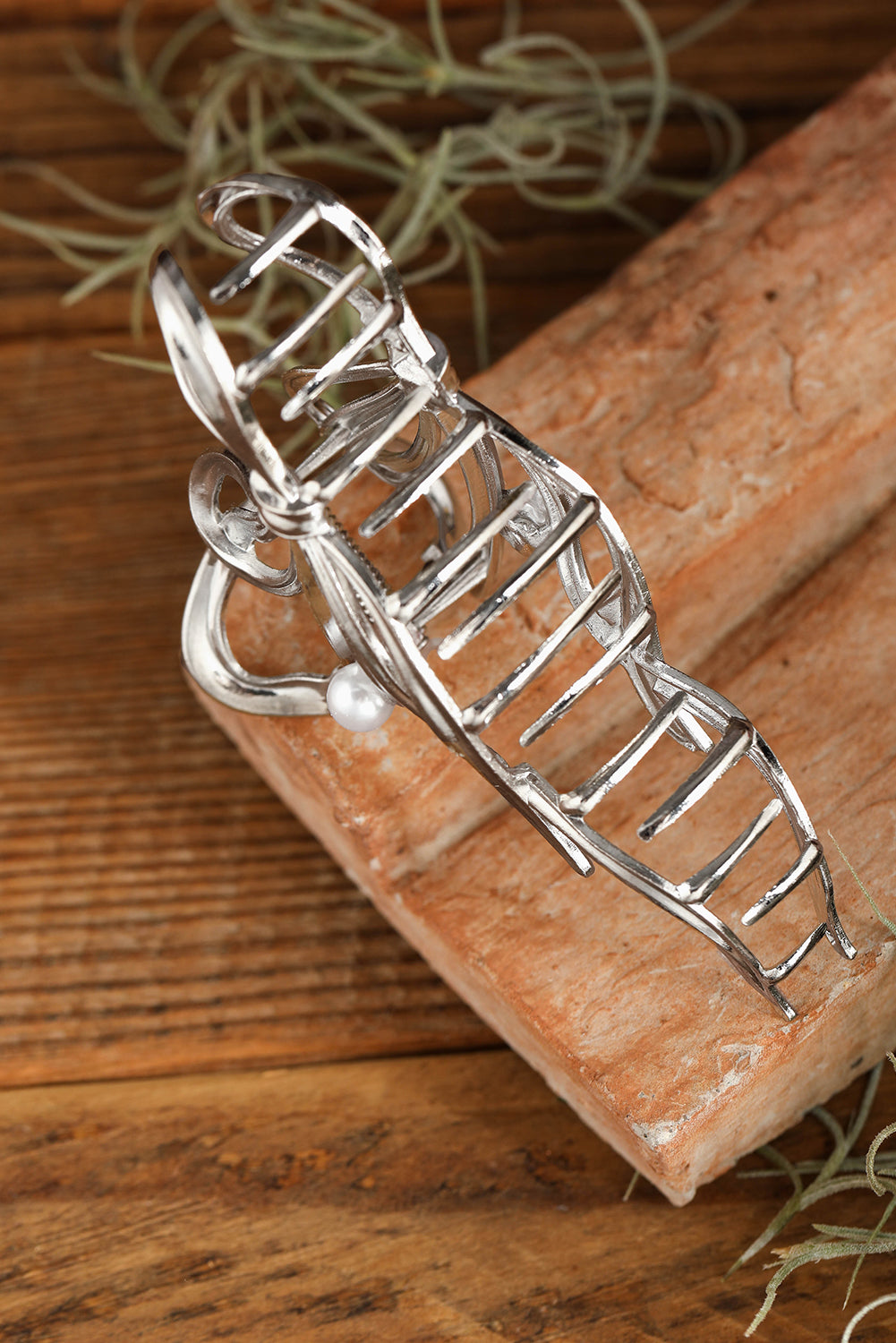 Silver Bow Hair Clip