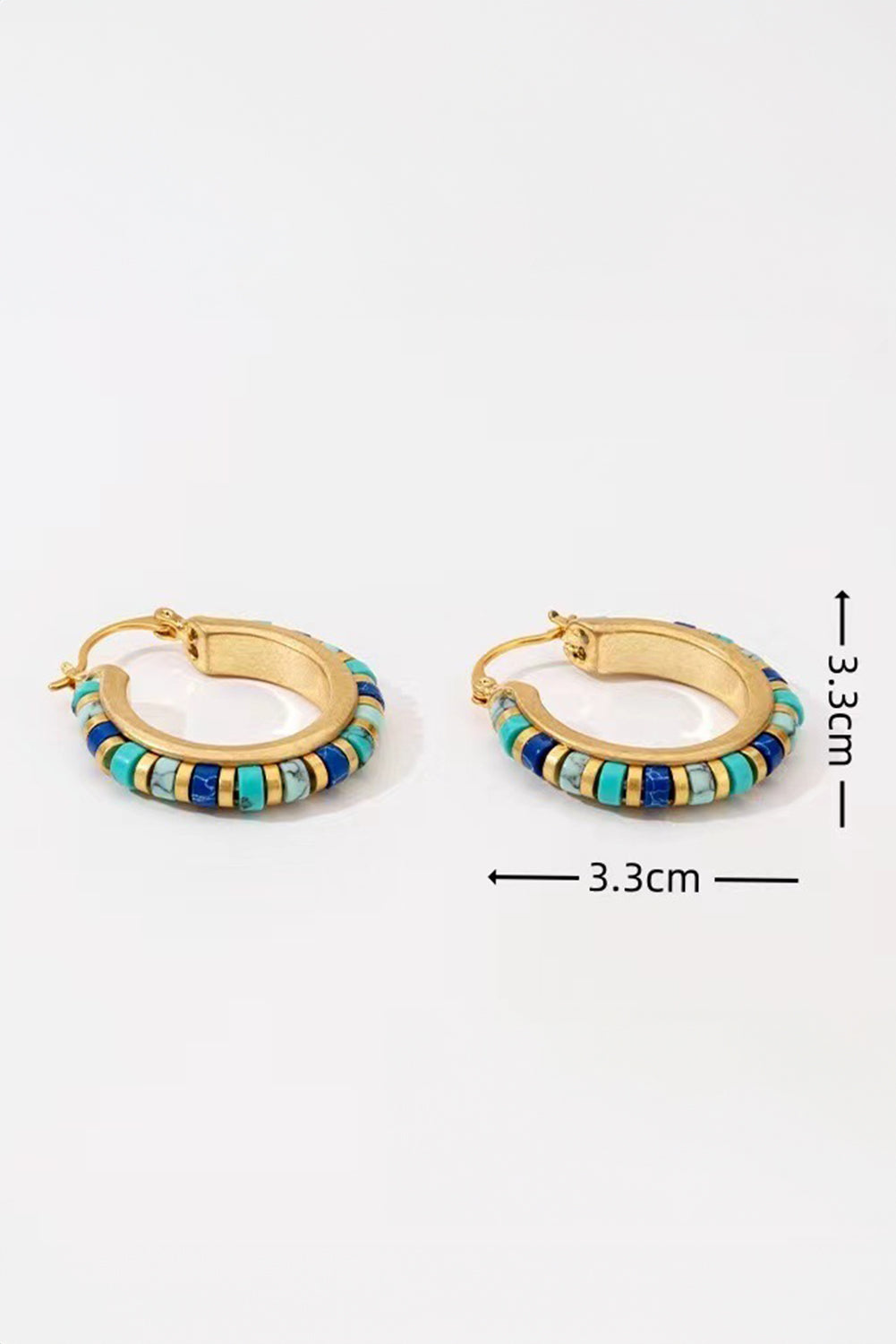 Blue Bead Hoops