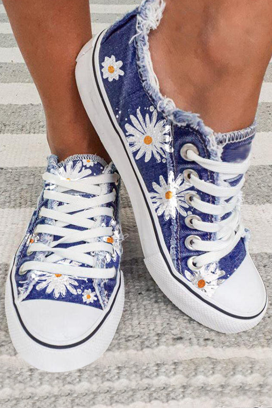 Distressed Daisy Sneakers