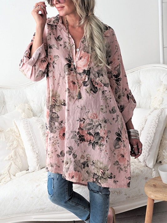 Long Floral Blouse