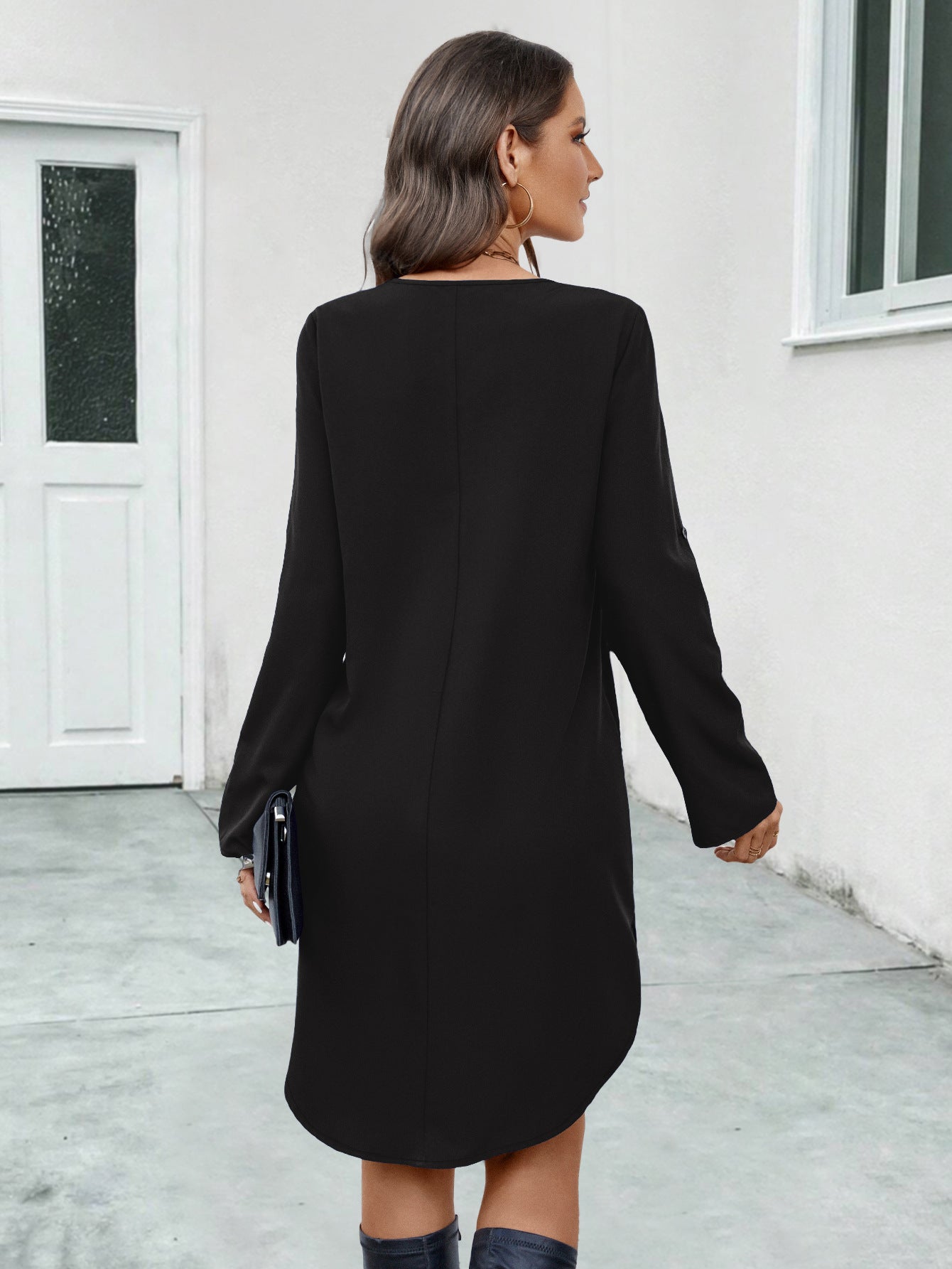 Zipper Shirt Dress