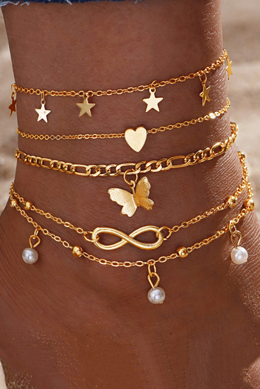 Multi Layer Anklet Set