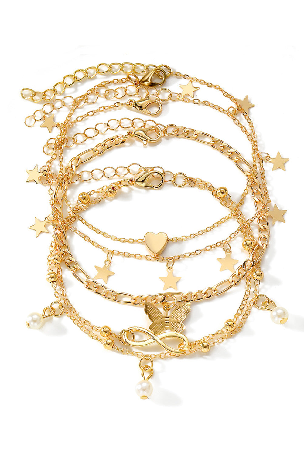 Multi Layer Anklet Set