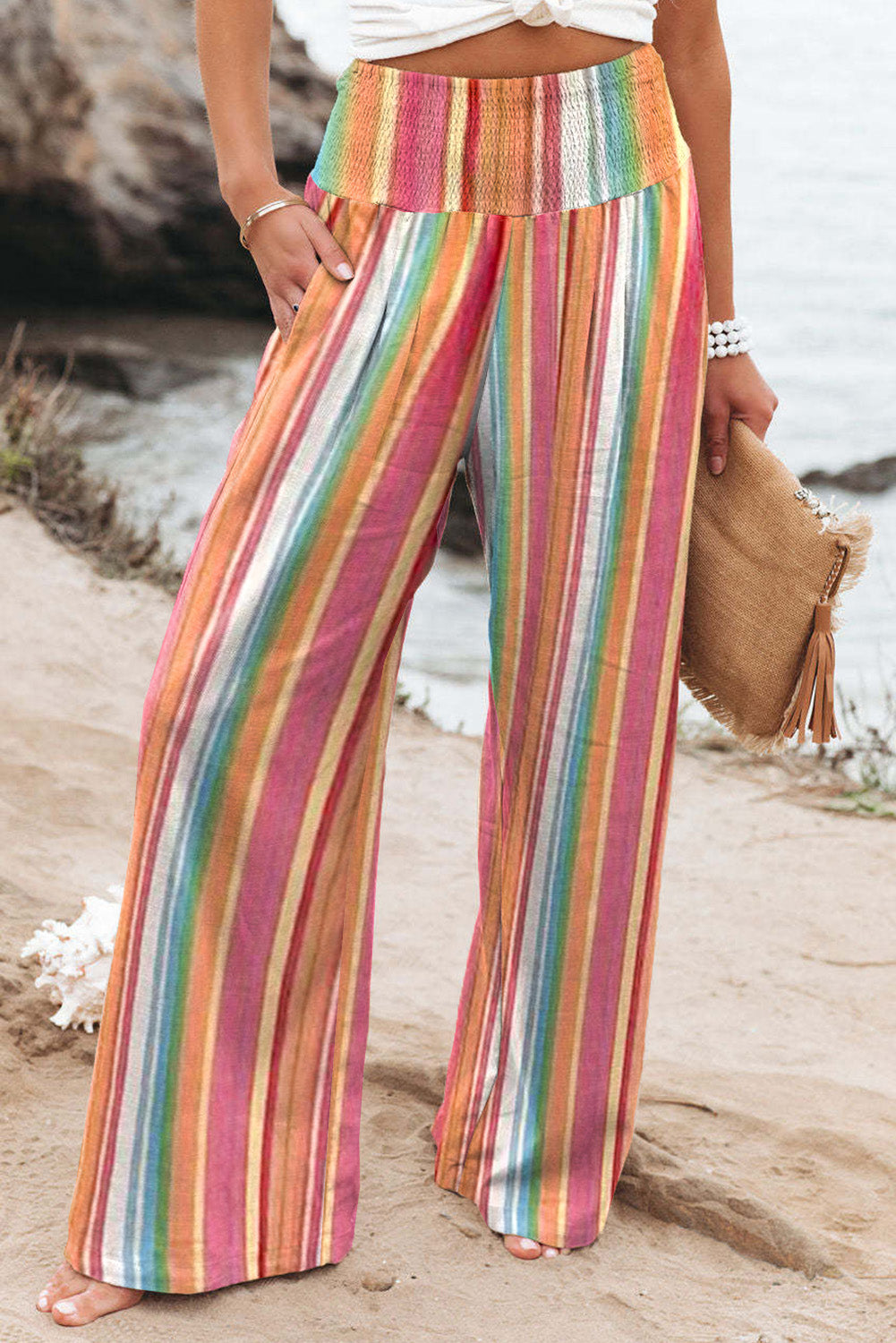 Stripe Wide Leg Pants