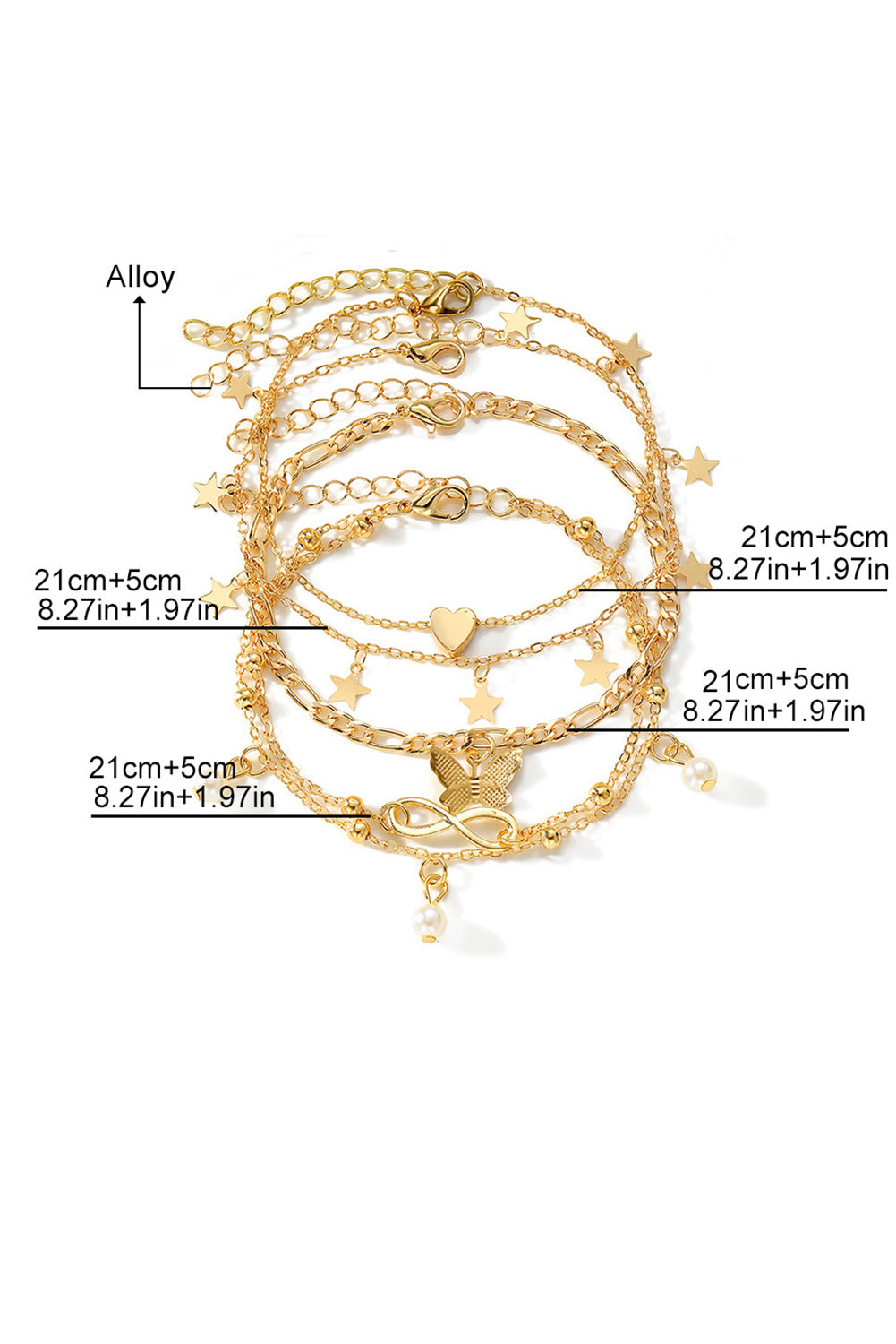 Multi Layer Anklet Set
