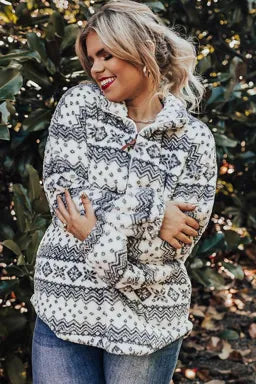 White Sherpa Pullover