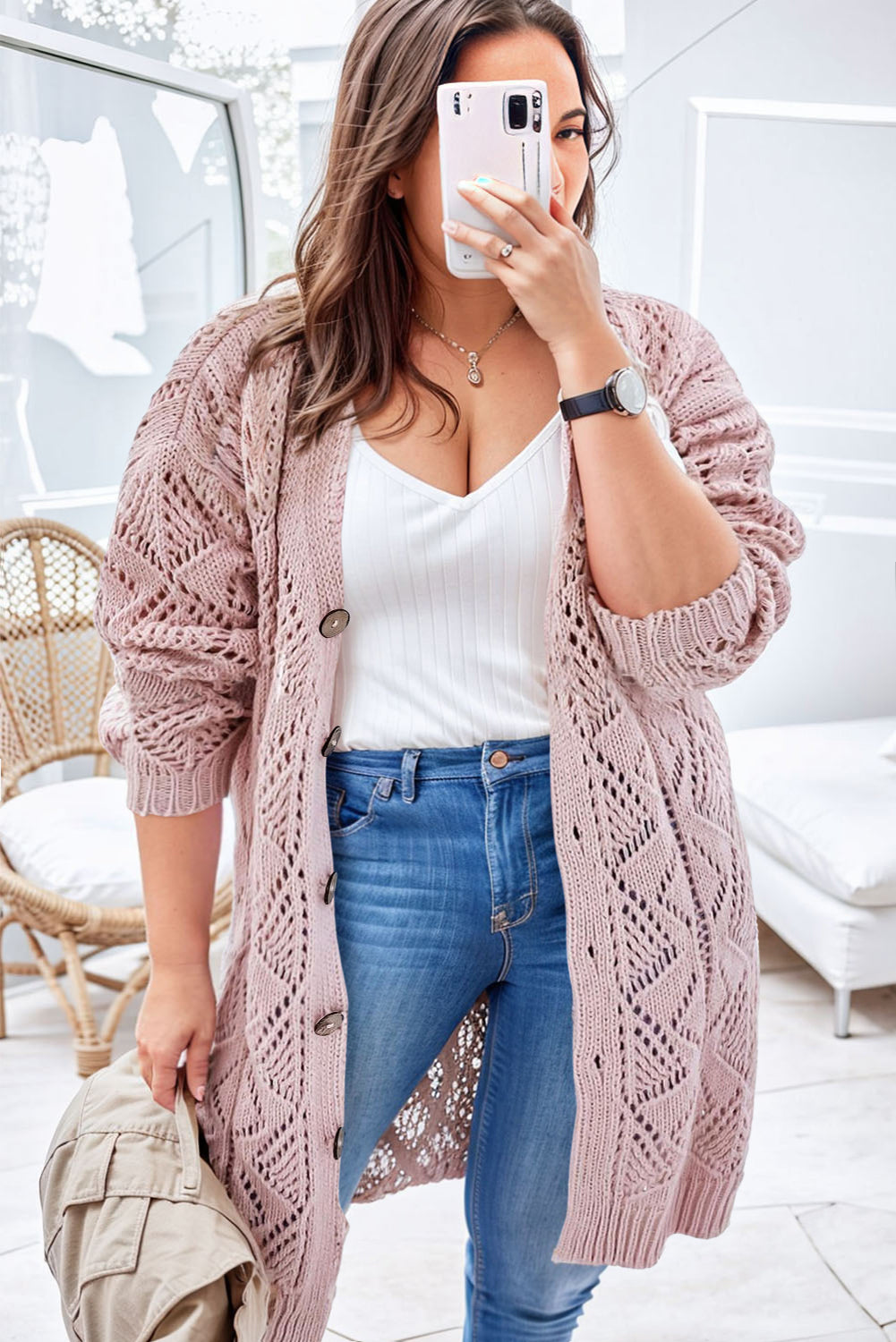 Pink Knit Cardi