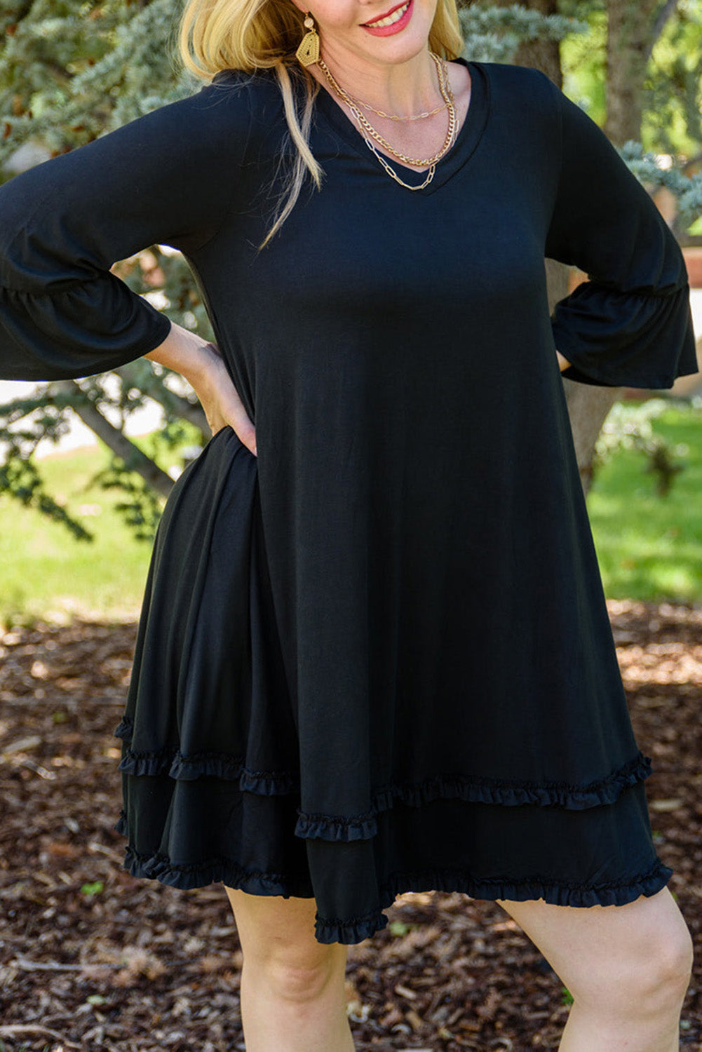 Ruffle Trim Dress