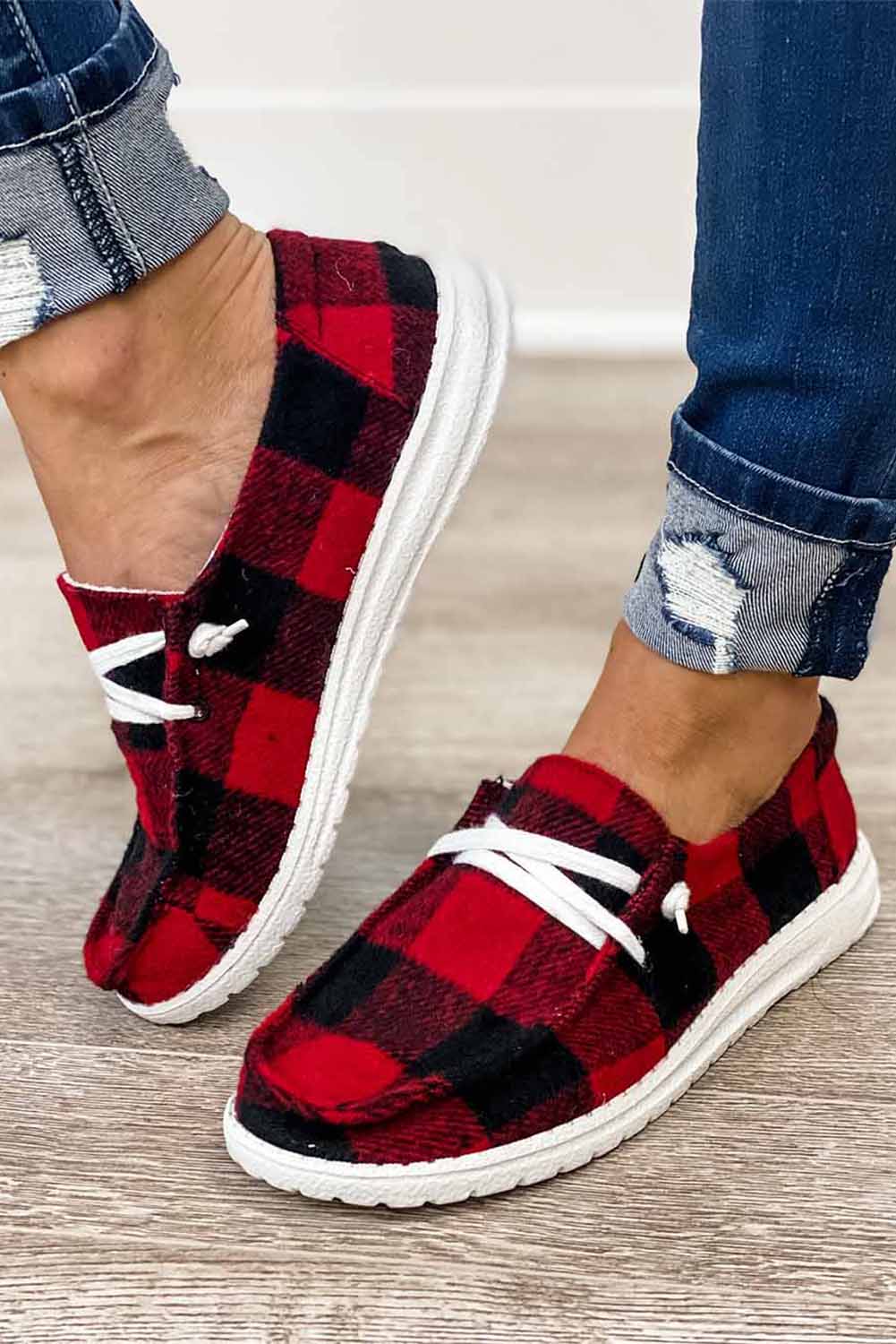 Red Plaid Kicks