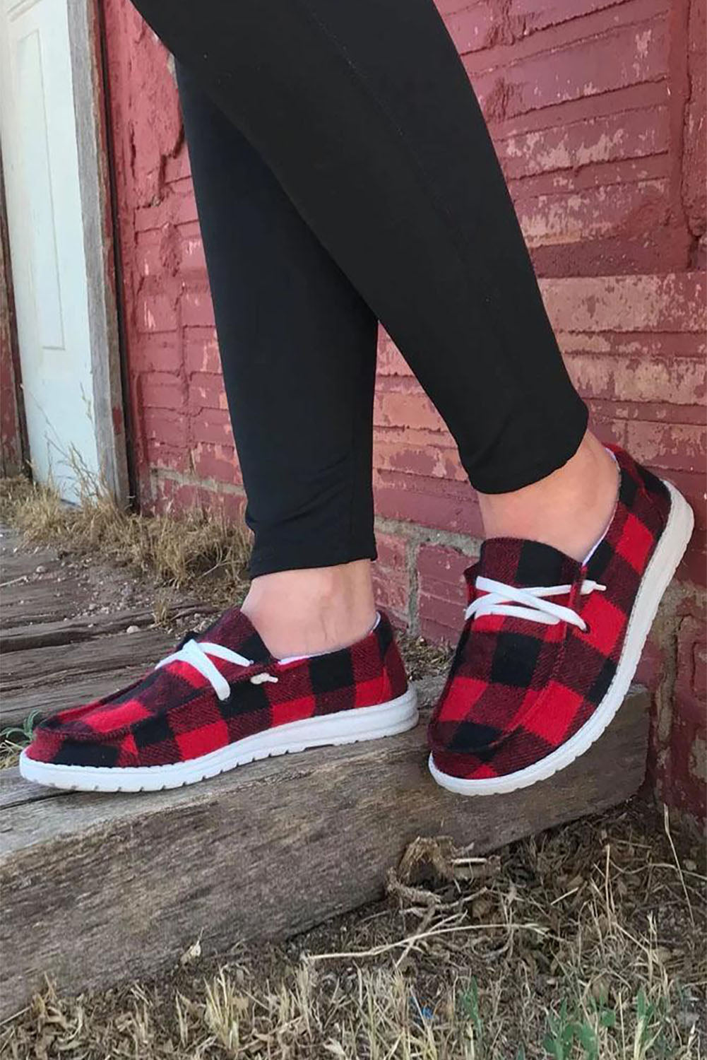 Red Plaid Kicks
