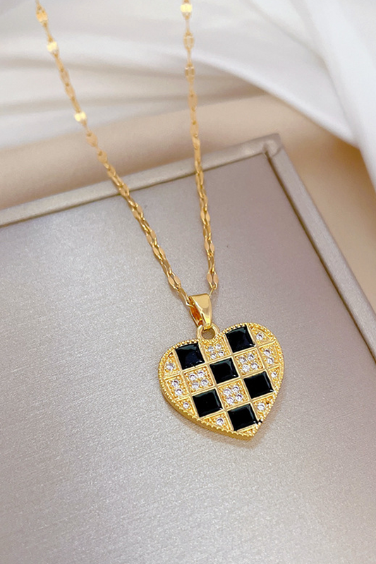 Checkered Heart Necklace