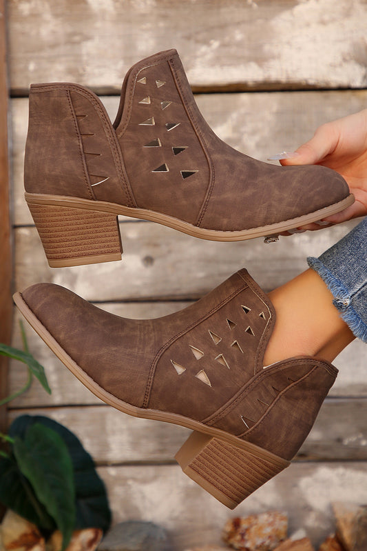Cut Out Ankle Boots