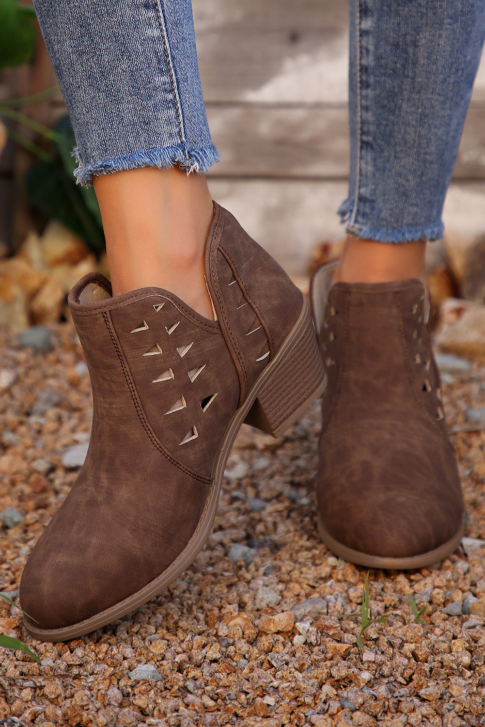 Cut Out Ankle Boots