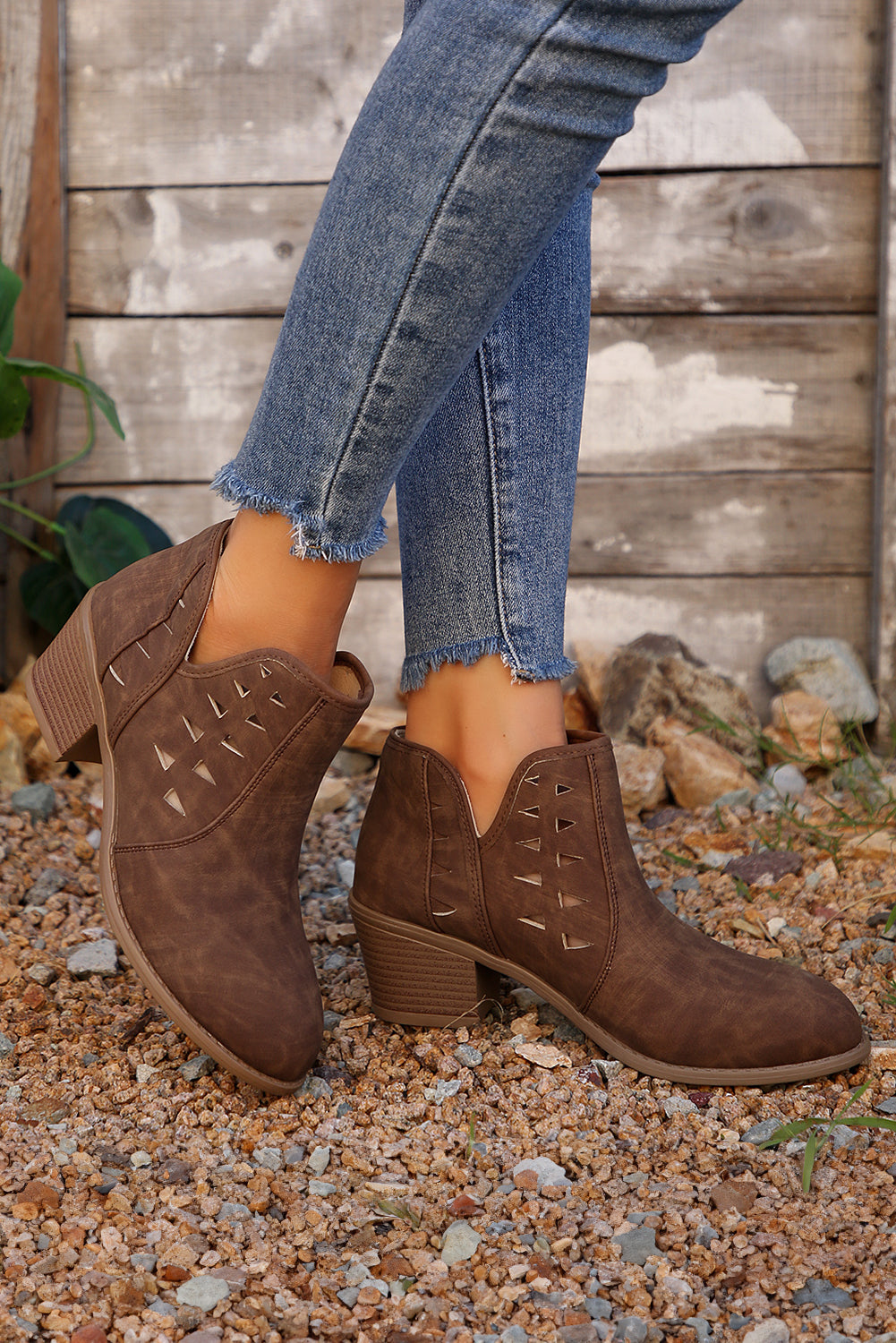 Cut Out Ankle Boots
