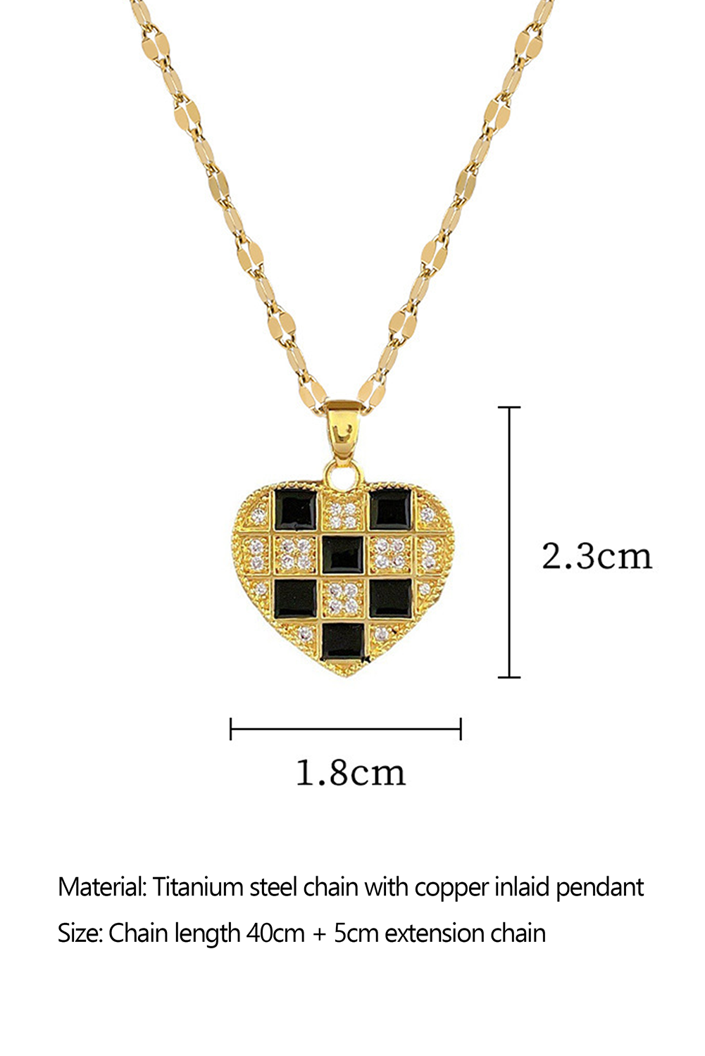 Checkered Heart Necklace
