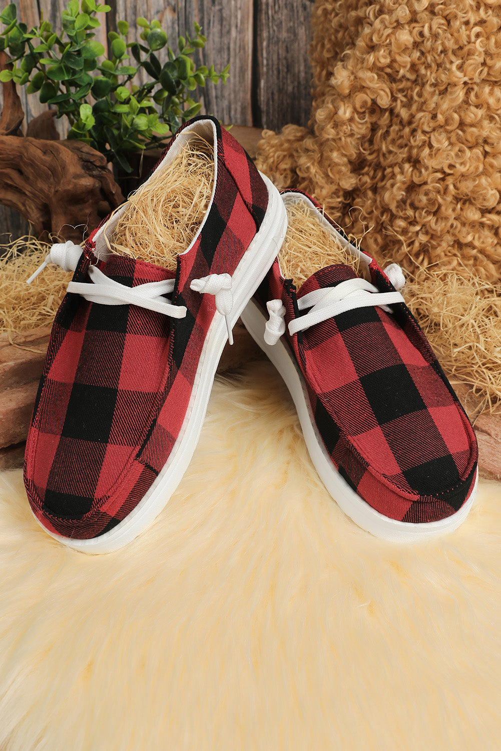 Red Plaid Kicks