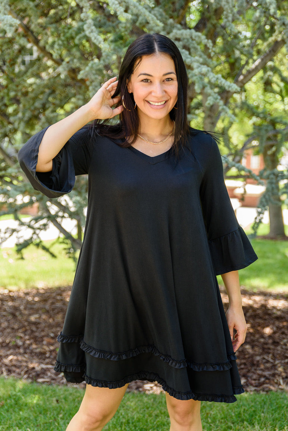 Ruffle Trim Dress