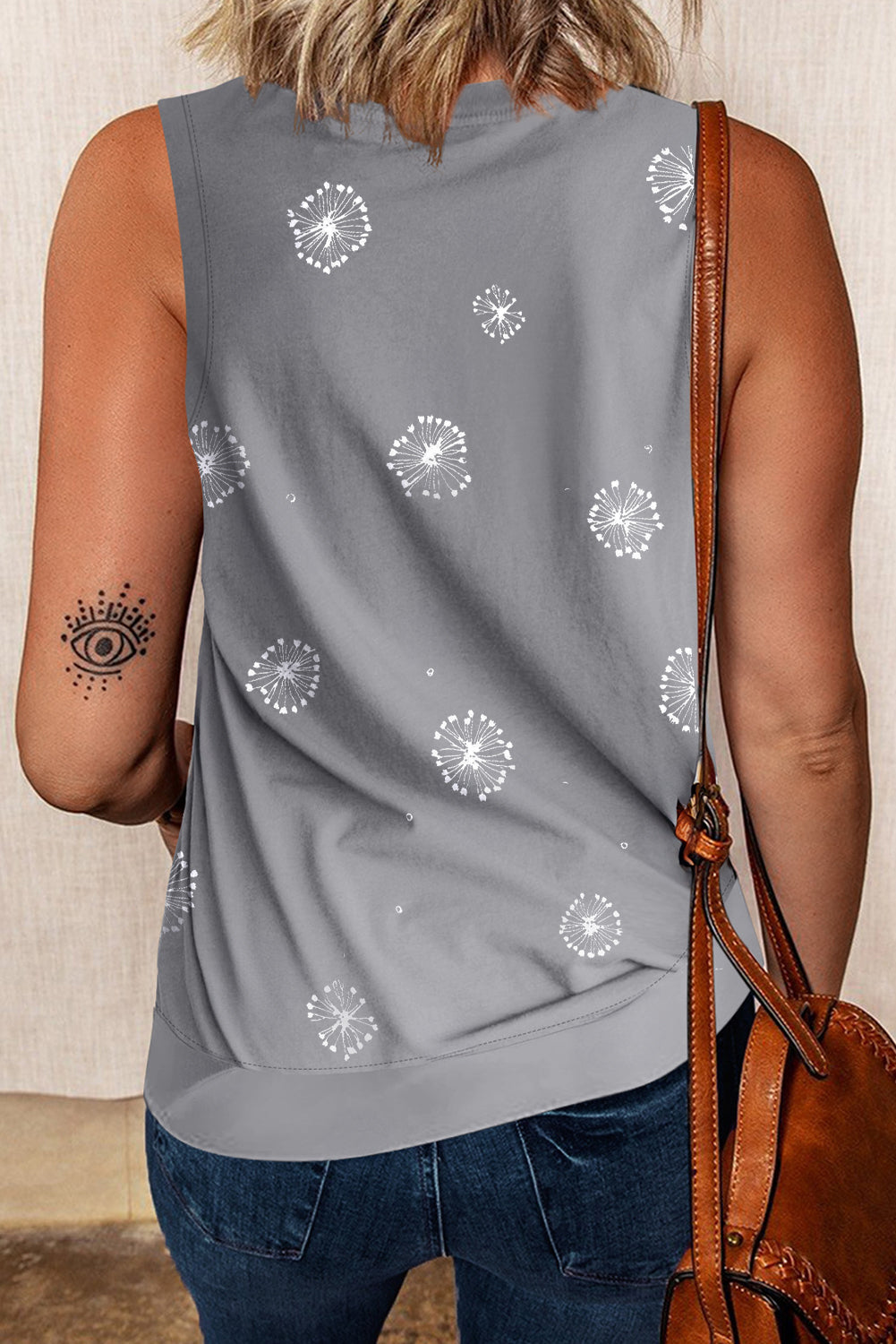 Grey Floral Tank
