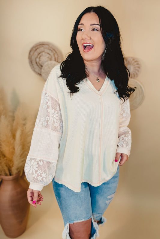 Floral Lace Patchwork Top