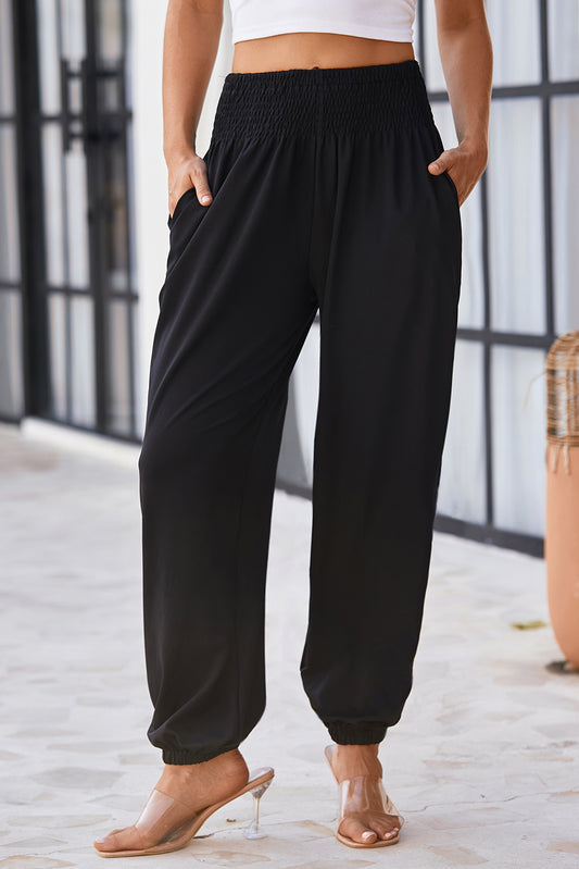 Smocked High Waist Pants