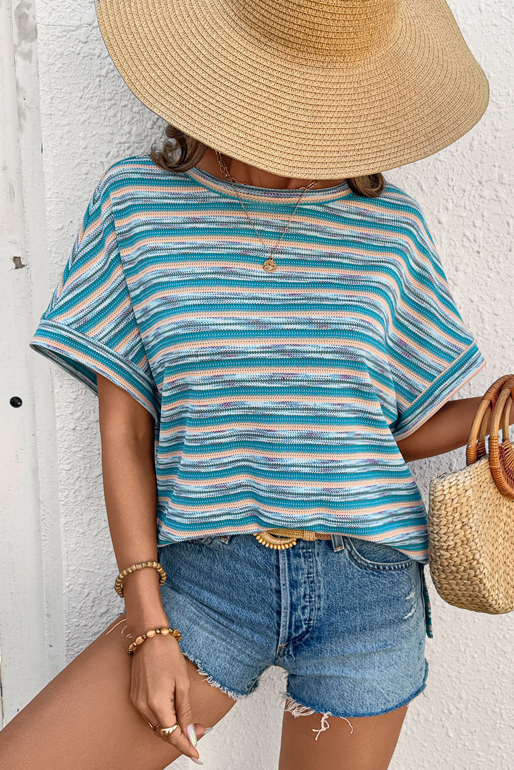Stripe Wide Sleeve Tee
