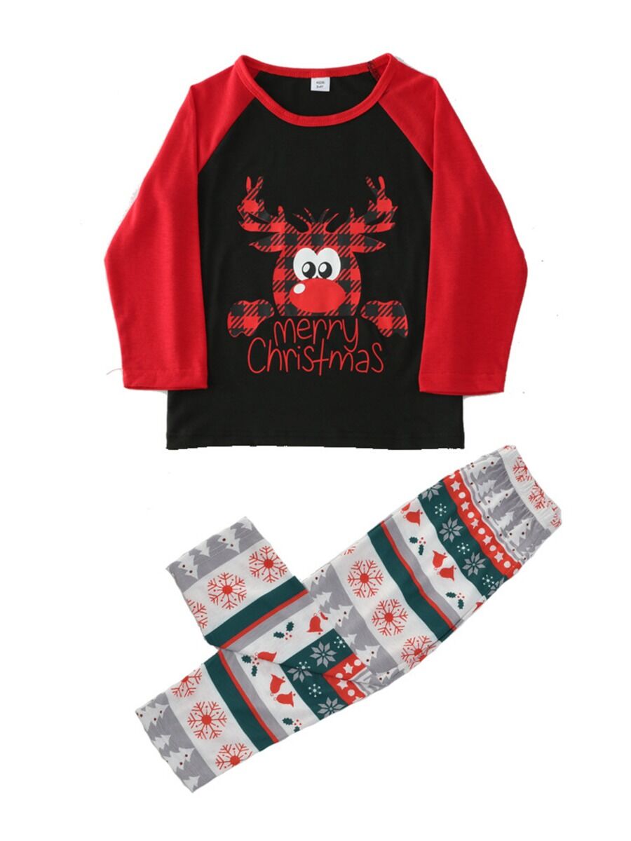 Plaid Reindeer PJ's