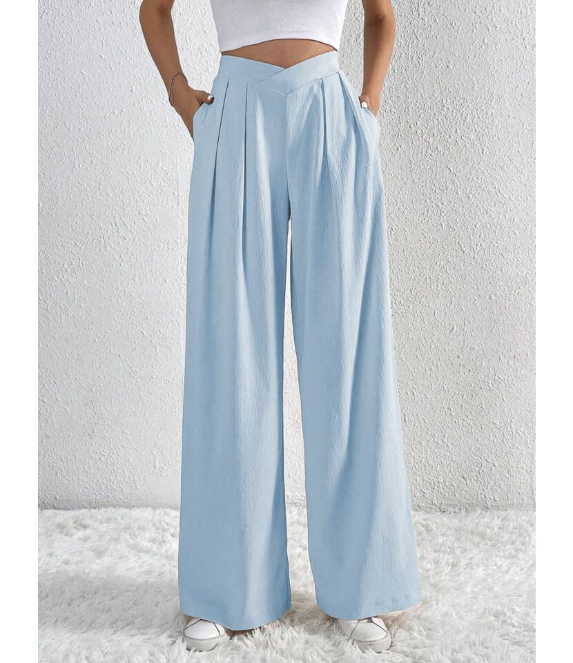 Pleated Wide Leg Trousers