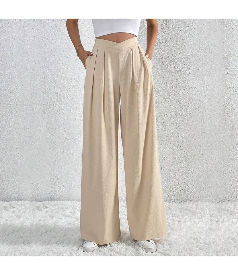 Pleated Wide Leg Trousers