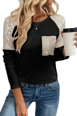 Sequins Pocket Tops