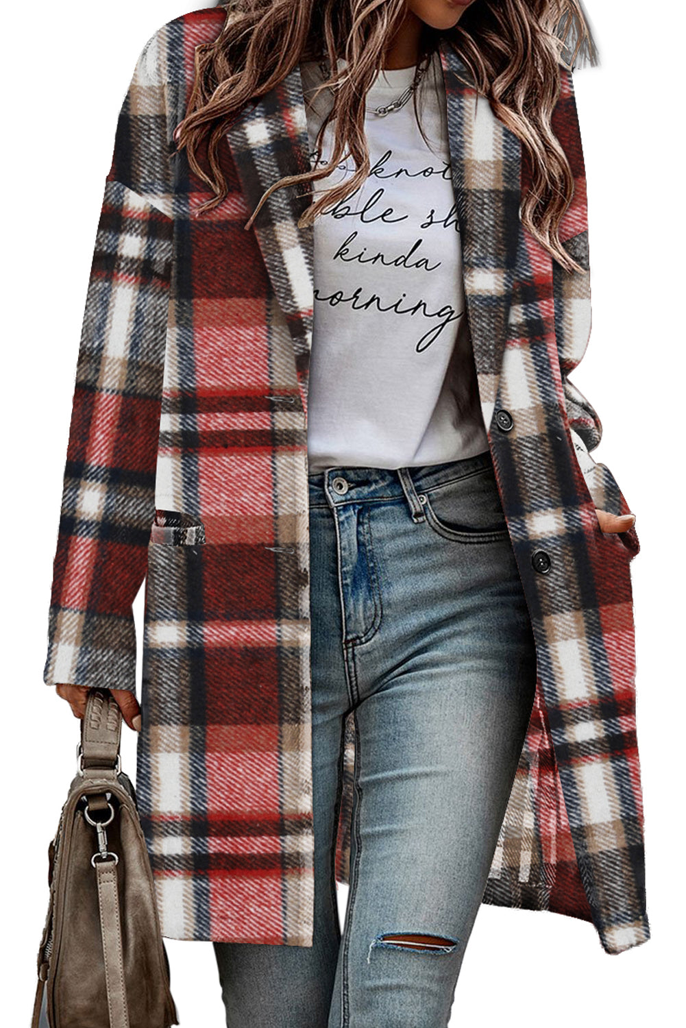 Plaid Lapel Coats
