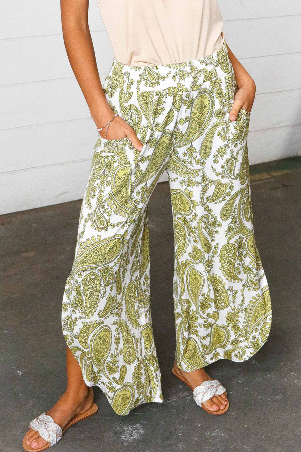 Paisley Slit Leg Pants