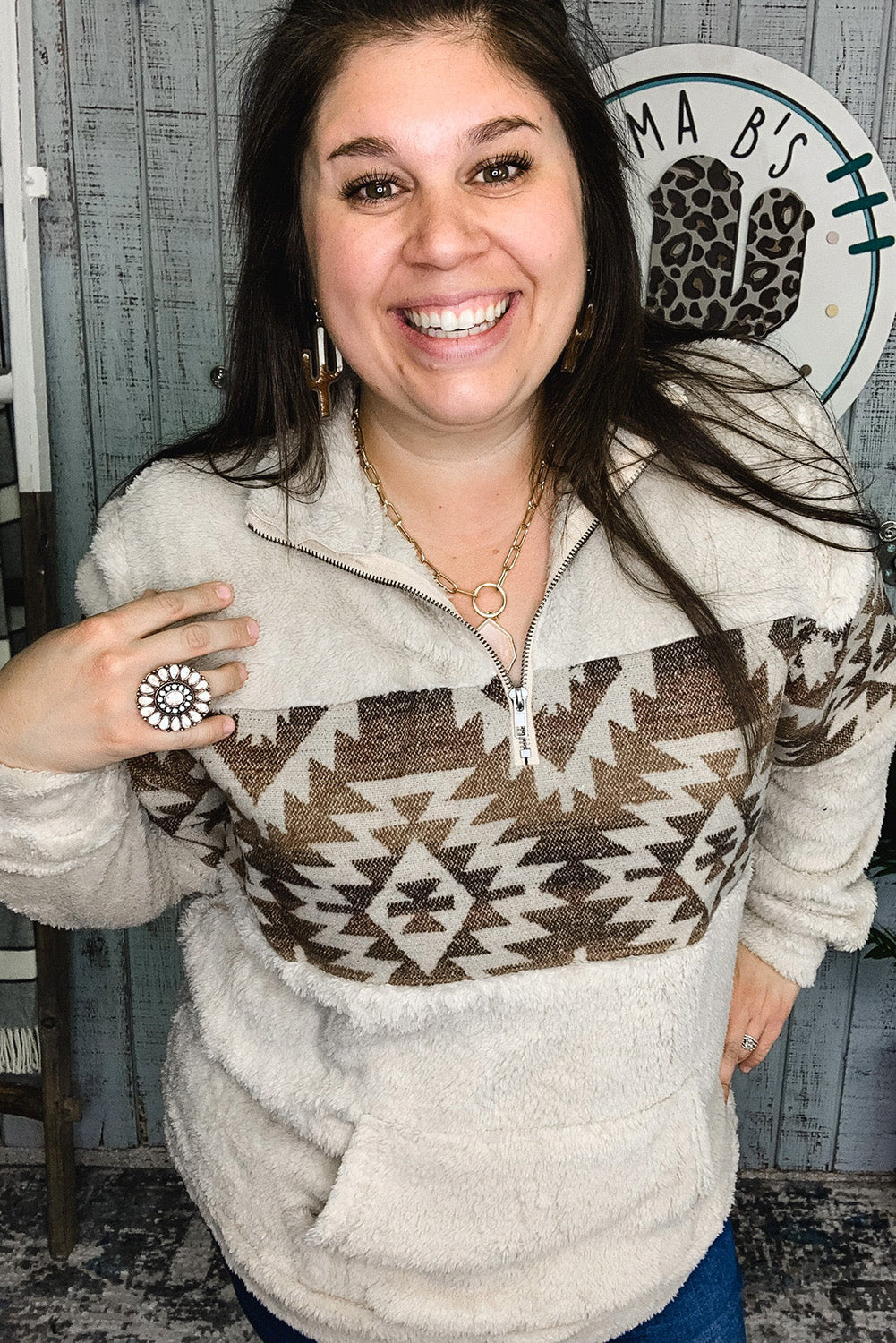 Aztec Sherpa Pullover