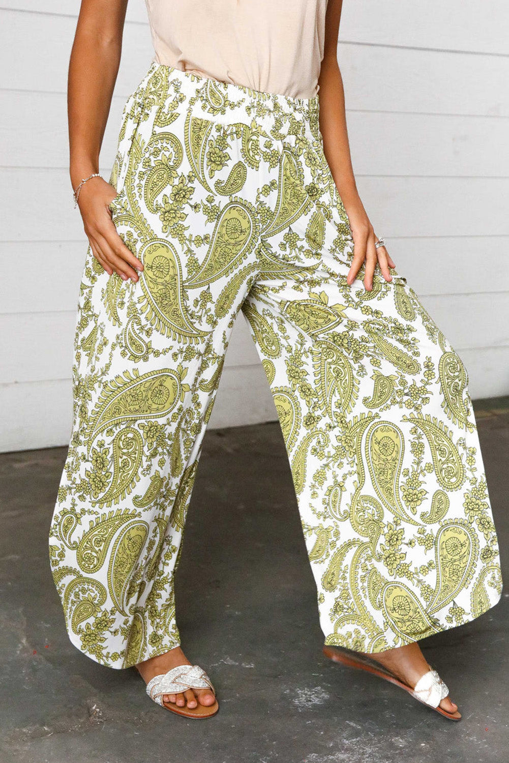 Paisley Slit Leg Pants