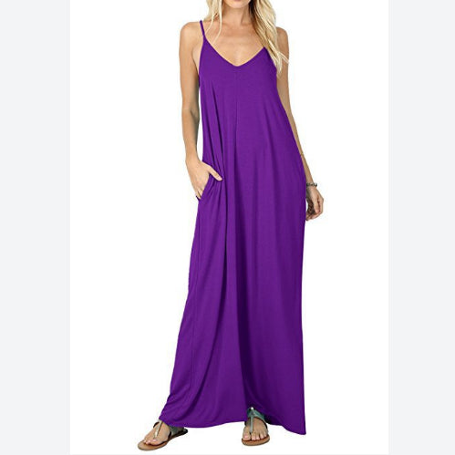 Solid Pocket Maxi Dresses