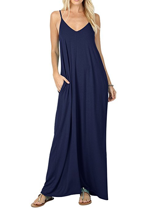 Solid Pocket Maxi Dresses