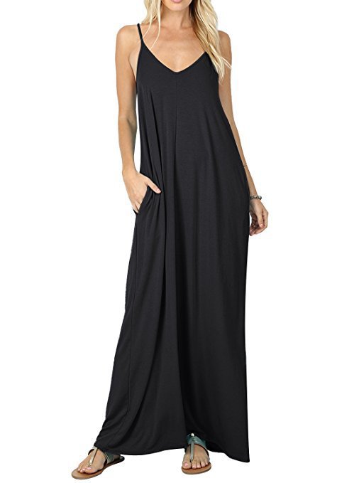 Solid Pocket Maxi Dresses
