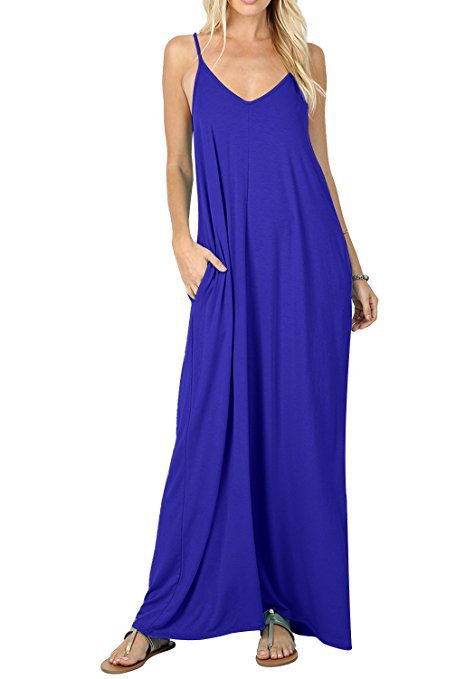 Solid Pocket Maxi Dresses