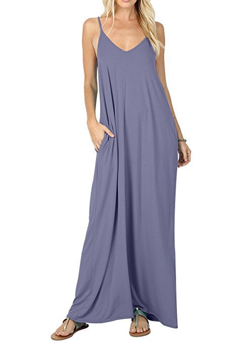 Solid Pocket Maxi Dresses