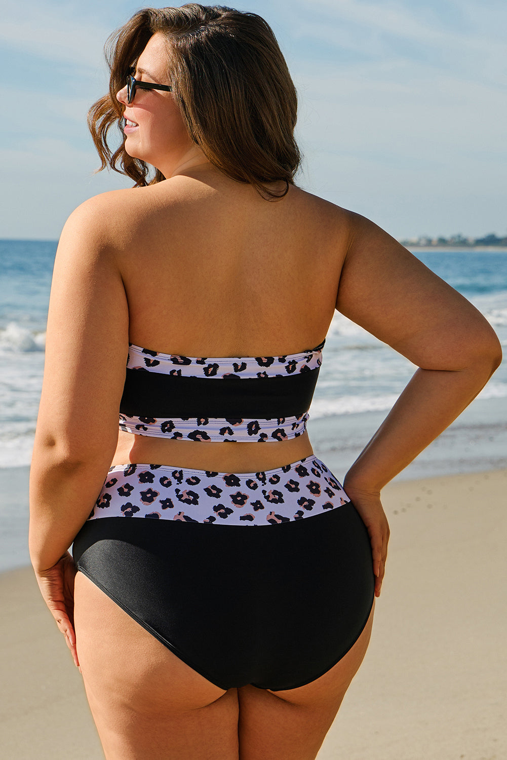 2pcs Leopard High Waisted Swimsuit